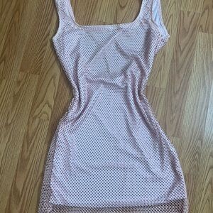 Pink Mesh Sleeveless Dress
